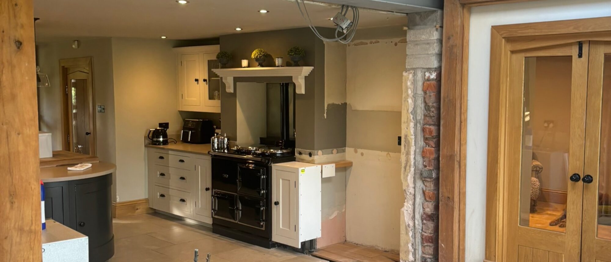 Barn conversion — wired through the oak frame