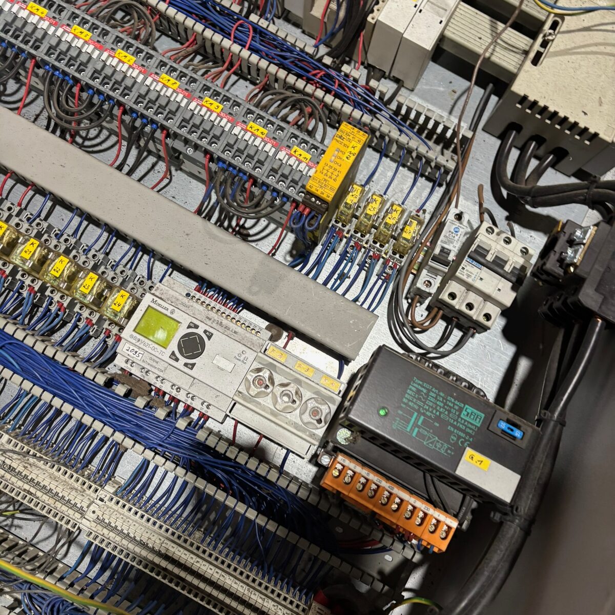 PLC and neatly dressed panel wiring