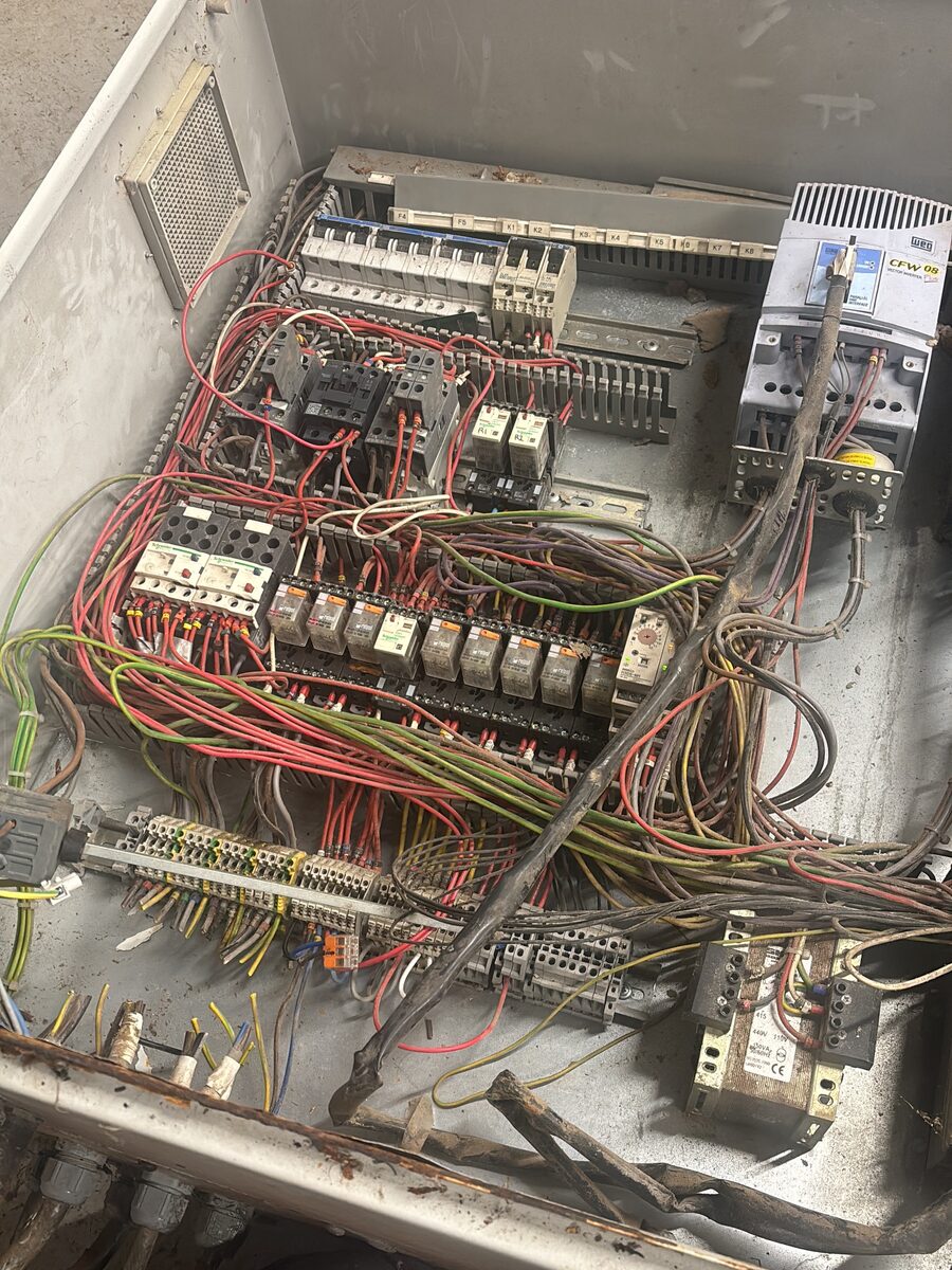 The legacy relay panel as found