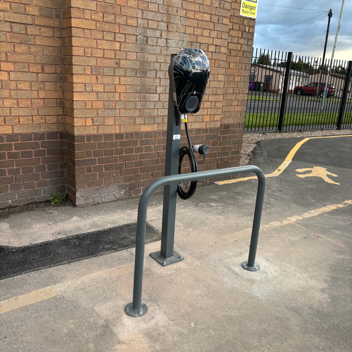 Finished bays with marked accessible parking