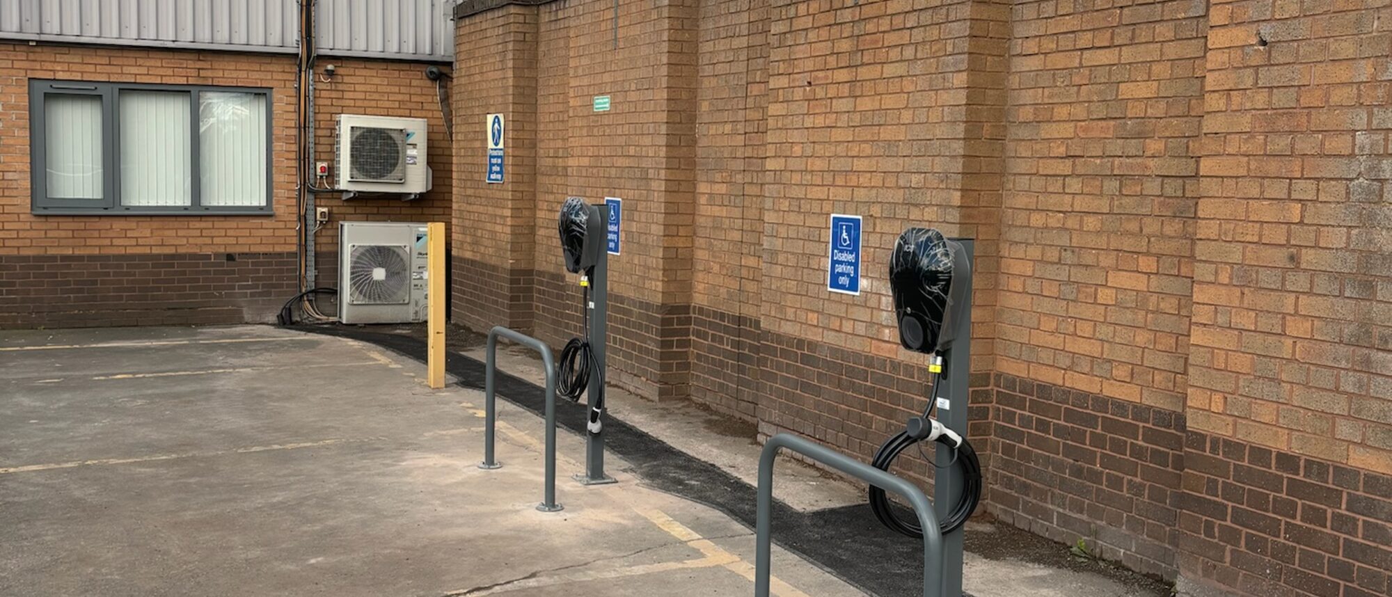 Workplace EV charging — installed and ready to bill